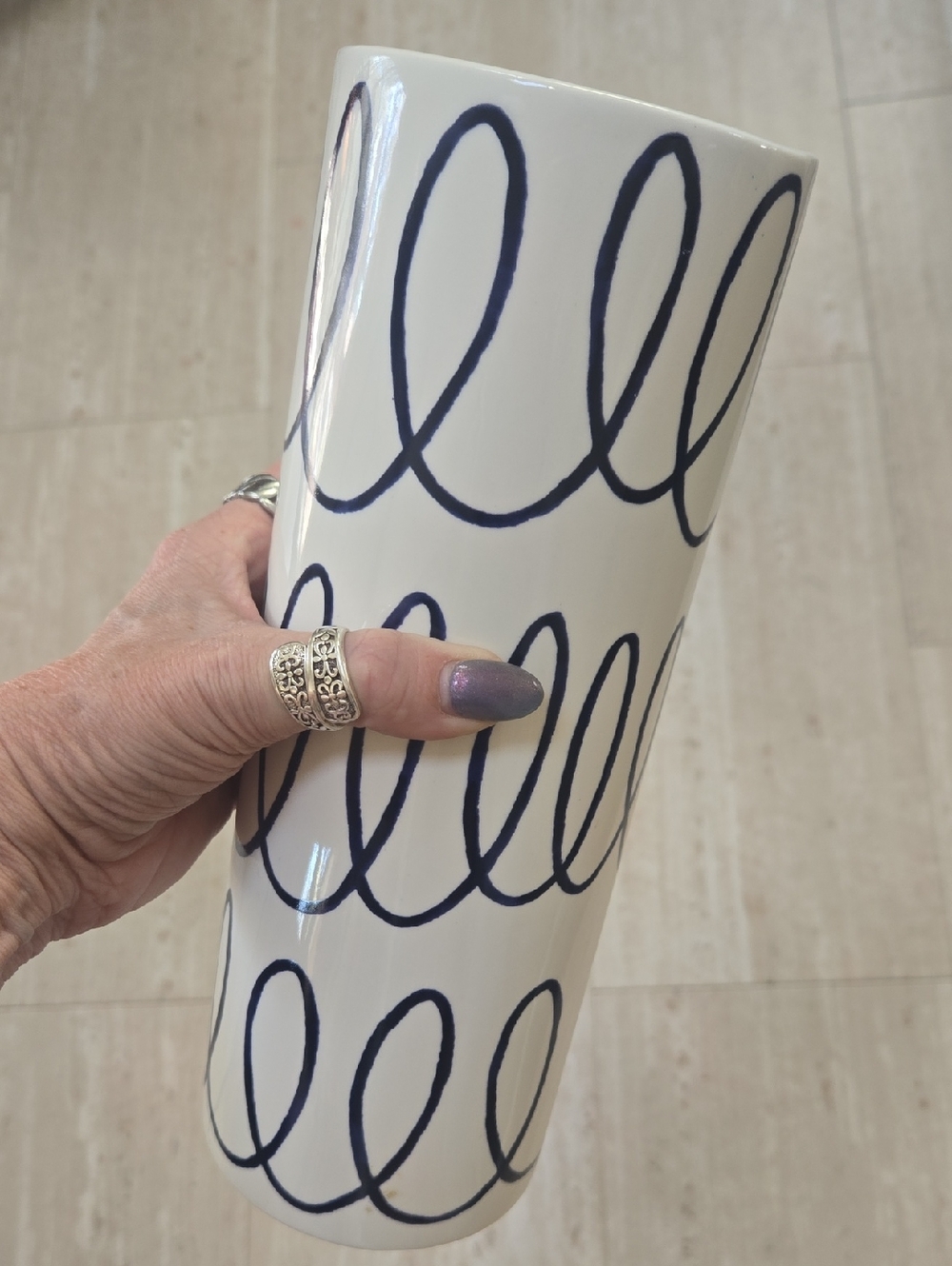 Kate Spade New York X Lenox Charlotte Street Blue Collection Tall Canister/Vase